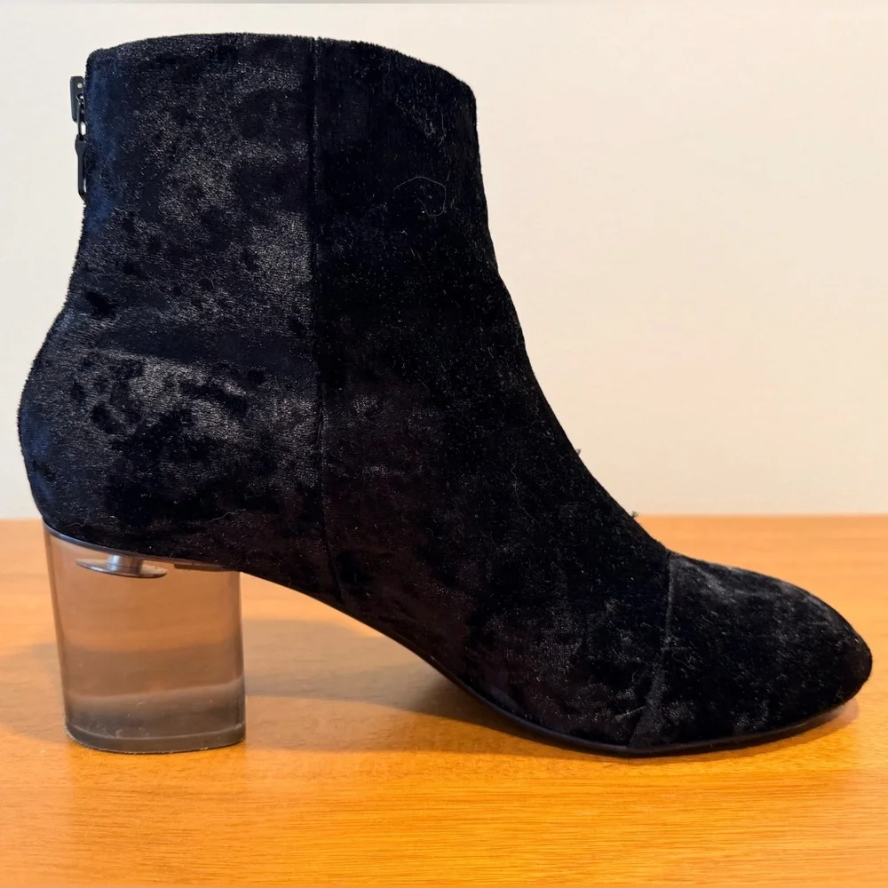 Rag & Bone Drea Black Velvet Ankle Boots